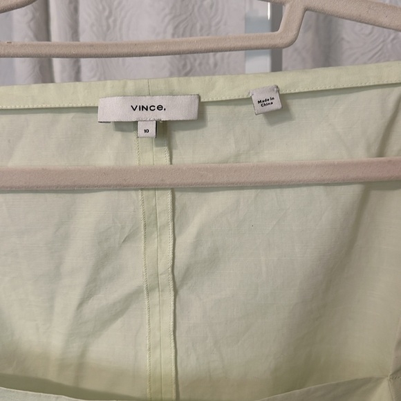 NWOT Vince Draped Square Neck Cotton Top with Puff Sleeves in Honeydew - Picture 13 of 14